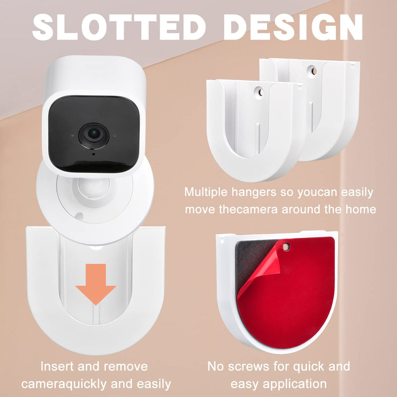 2 Pack Wall Mount for Blink Mini Indoor Camera,Strong Adhesive Camera Mount Base for Blink Mini Indoor Camera,Two Ways Easy Installation, No Drilling or Screw Secured Fixed (Camera not Included)