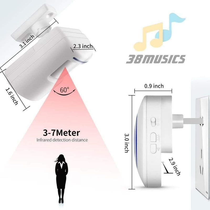 [AUSTRALIA] - Long Range Wireless Driveway Alarm- Security Driveway Alert, Motion Detector Driveway Motion Sensor Alarm to Monitor and Protect Home Property (2 Plug-in RECEIVERS and 4 Motion SENSORS) 