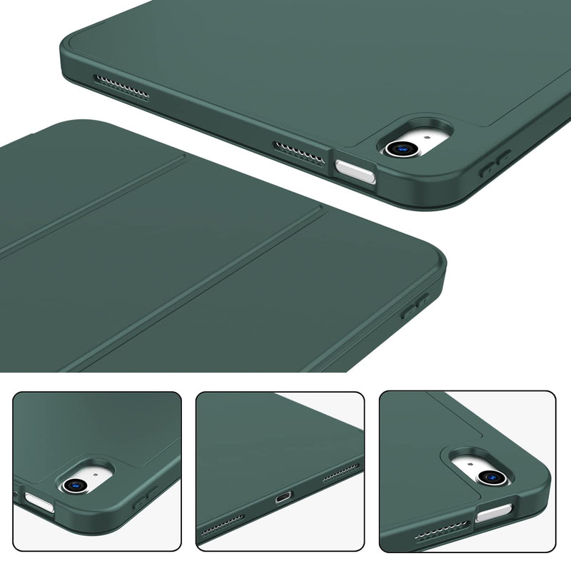 ZryXal New iPad 10th Generation Case 10.9 Inch 2022 with Pencil Holder, Smart iPad Case with Soft TPU Back [Support Auto Wake/Sleep] (New Midnight Green) New Midnight Green
