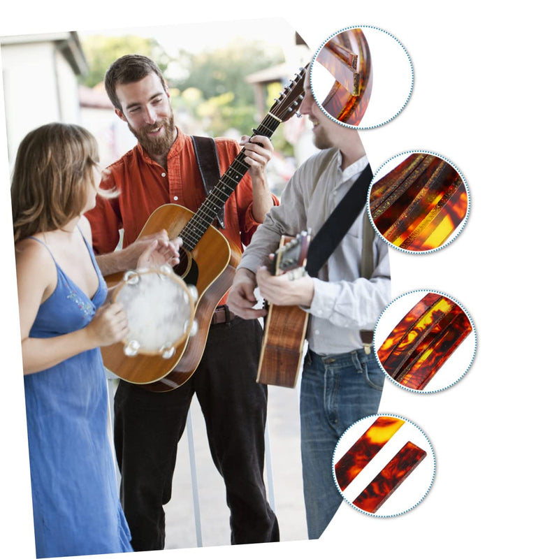 SUPVOX 2pcs guitar trim decked accessories Guitar parts Guitar Purfling Strip Binding Purfling Strip electric guitar strip inlay Guitar accessories Binding Strip mosaic plastic rosette 165x0.6cm Brown