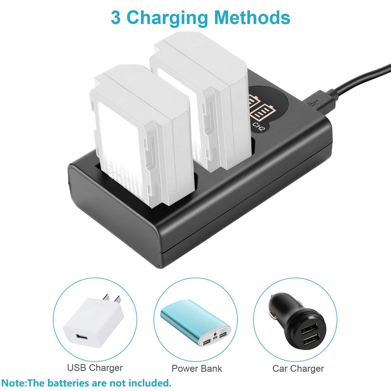 Neewer Dual USB Charger for Sony NP-FZ100 Battery, Compatible with Sony ZV-E1, FX3, FX30, A1, A9 II, A7R V, A7S III, A7 IV, A6600, A7C Cameras, Designed with LCD Display, Versatile Charging Options