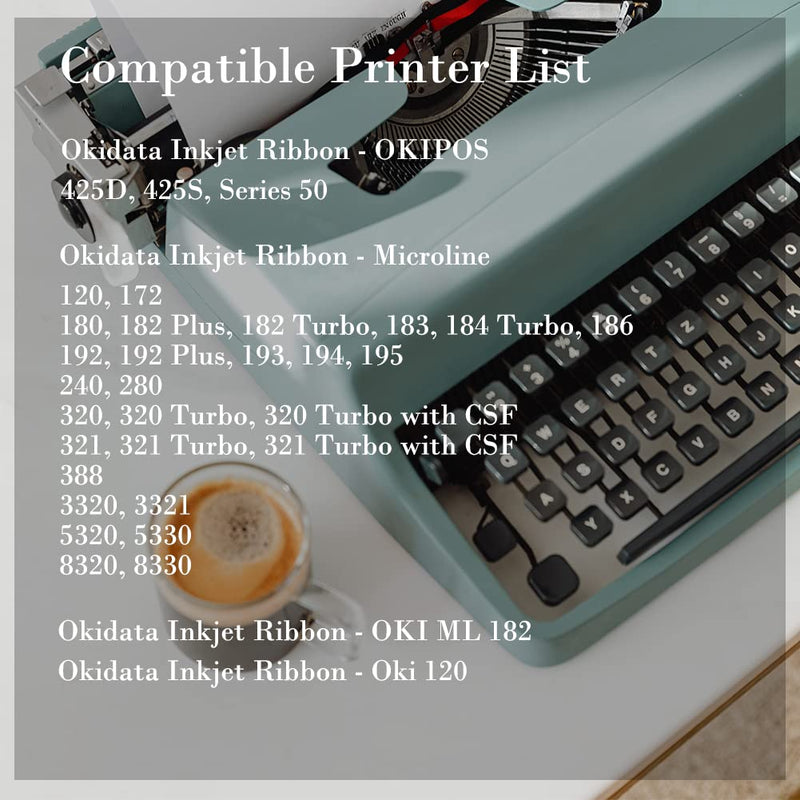 Compatible Ribbon Replacement for Okidata 52102001 52104001 Printer Ribbons Used for Microline 320 321 Turbo Printers, Microline 100 Series, Dataproducts R6010, Fullmark N639BK, 12 Pack, Black