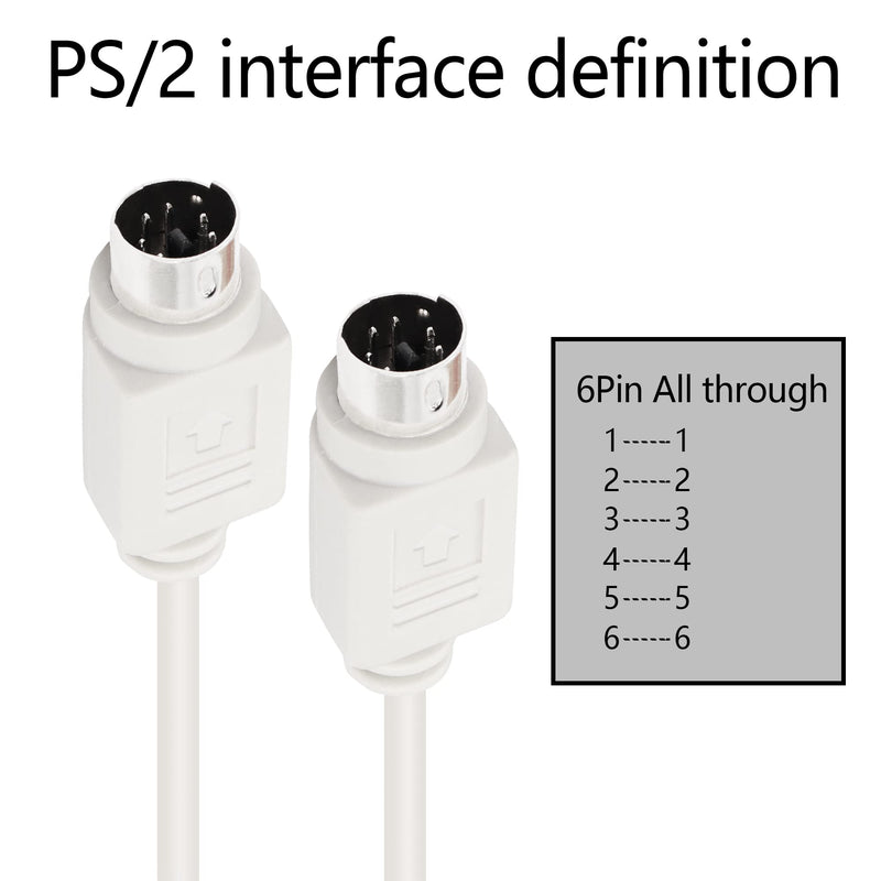 PNGKNYOCN 8.5 Feet PS/2 MDIN-6 Male to Male Cable for PS/2 Keyboard/Mouse Connector