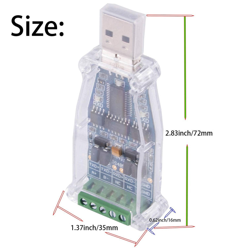 USB to RS485 RS422 Serial Adapter FTDI Chip USB to 6Pin Terminal Block Converter Support Win XP Win 7 Win 8 Win10 Mac Android