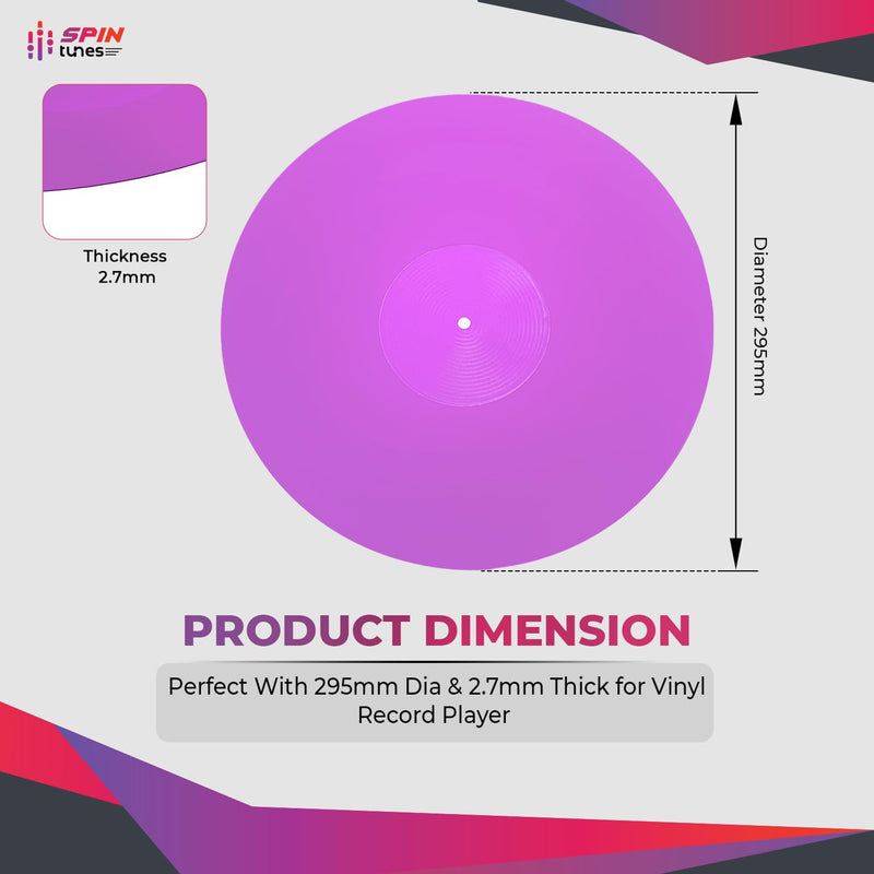 Turntable Mat, Acrylic Turntable Mat for Vinyl LP Record Players, 2.7mm Thick for Better Sound Support on Record Players, Provides Antistatic and Tighter bass, Turntable Platter (Purple) Purple