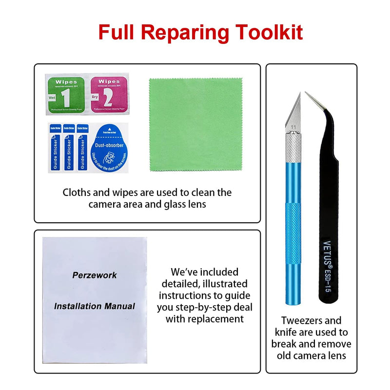 [AUSTRALIA] - 2 Set OEM Back Rear Camera Lens Glass Replacement for iPhone 13 and iPhone 13 Mini with pre-Installed Adhesive and Reparing Toolkit iPhone 13 / iPhone 13 mini 