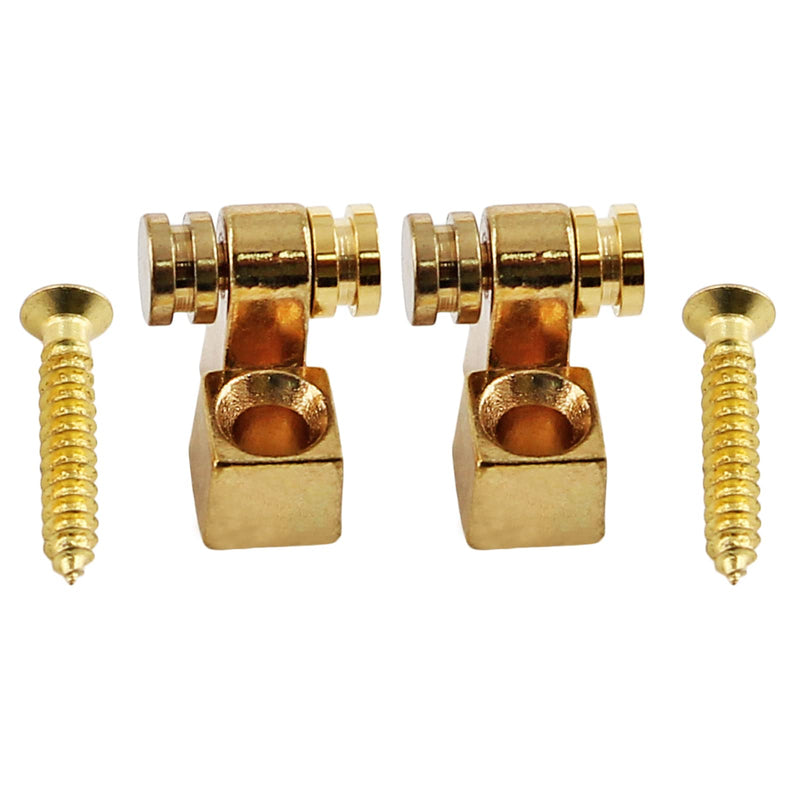 2 Pcs Guitar Roller String Tree, Gold String Tree Retainer Telecaster String Guide Bass String Retainer Screw for Tele Start(Brass)