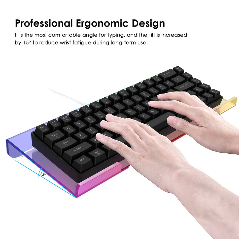 Clear 366 Kinds RGB Acrylic Tilted Computer Keyboard Holder,PC Keyboard Stand Tray Holder for Easy Ergonomic Typing and Working at Home and Office Upgraded Version RGB Chocolate stand