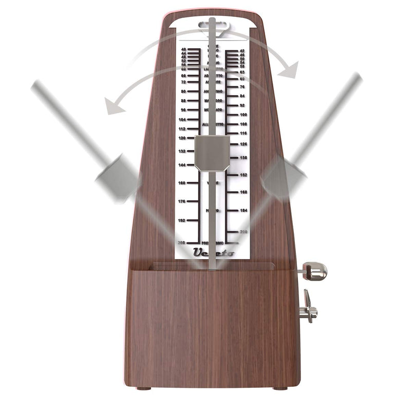 Mechanical Metronome Wood Grained Loud Sound/High Precision/No batteries Needed/for Piano/Guitar/Violin/Drum and Other Instruments (Tower design) wood grain