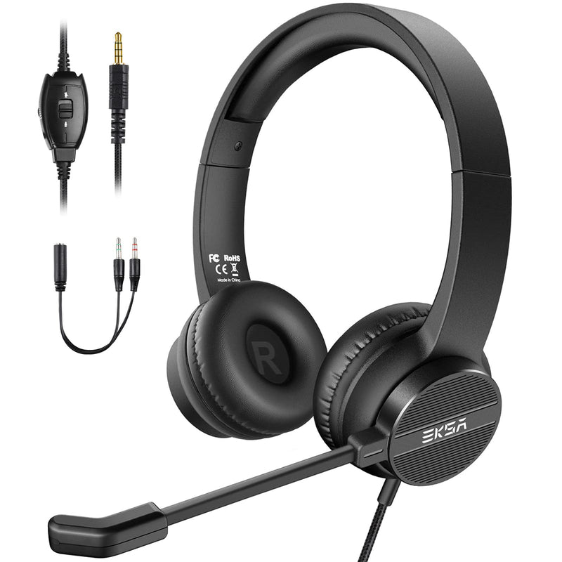 [AUSTRALIA] - Headsets with Microphone for Laptop, 3.5mm Wired Computer Headset Super-Lightweight Noise Cancelling Headphones with in-line Control Volume & Mute, PC Headset Perfect for Classroom, Home or Office 3.5mm Computer Headset 