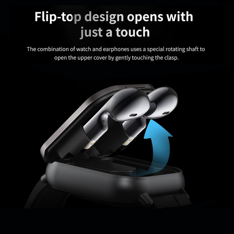 Smart Watch with Earbuds, 2.01" HD Screen Fitness Watch, 2 in 1 Smartwatch with 100+ Sport Modes Fitness Tracker, Sleep/Heart Rate/Monitor Pedometer for iOS & Android, Black