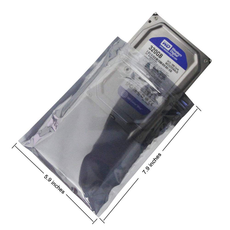 50Pcs Antistatic Resealable Bag 15X20cm/5.9X7.9inch, Premium Anti Static Bag for SSD HDD and Other Electronic Devices 50Pcs 15X20cm/5.9X7.9inches