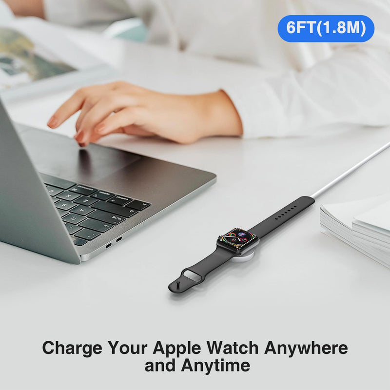 Cabepow for Apple Watch Charger,USB C Magnetic Apple Watch Charging Cable 6FT with 20W USB C Charger Block for iWatch Series Ultra/9/8/7/6/SE/SE2/5/4/3/2/1-White White