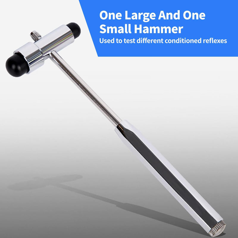 [AUSTRALIA] - Neurological Reflex Hammer with Built-in Brush and Needle, Reflex Hammer Medicine Made of Plastic with Double Head, Multifunctional Percussion Reflex Hammer, for Reflex Tests 