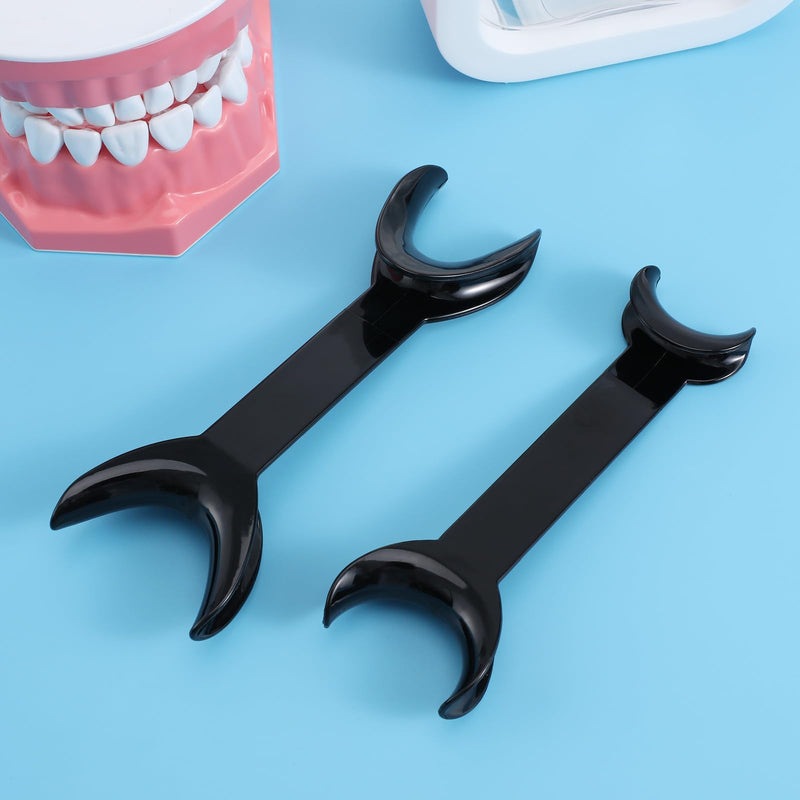 Healifty T-Form Dental Double Head Mouth Opener Teeth Whitening Dental Orthodontic Tool Retractor 8pcs (Black)