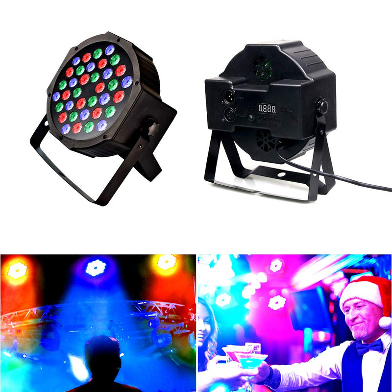 KOOT Stage Lights, 36 X 1W DJ Par Light 7 Channel with Remote and DMX512 Controller Sound Activated RGB Party Lights for Wedding Disco Church Bar