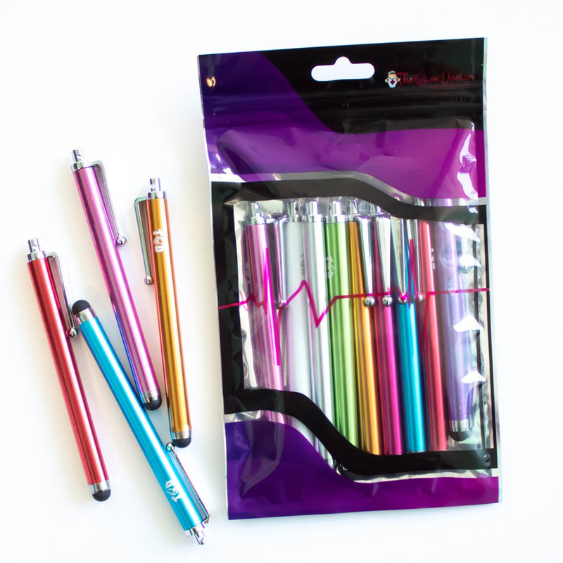 TCD Universal Pack of 10 [Blue] Premium Thick Stylus Pen Pack [Compatible with All Touch Screen Devices] Blue