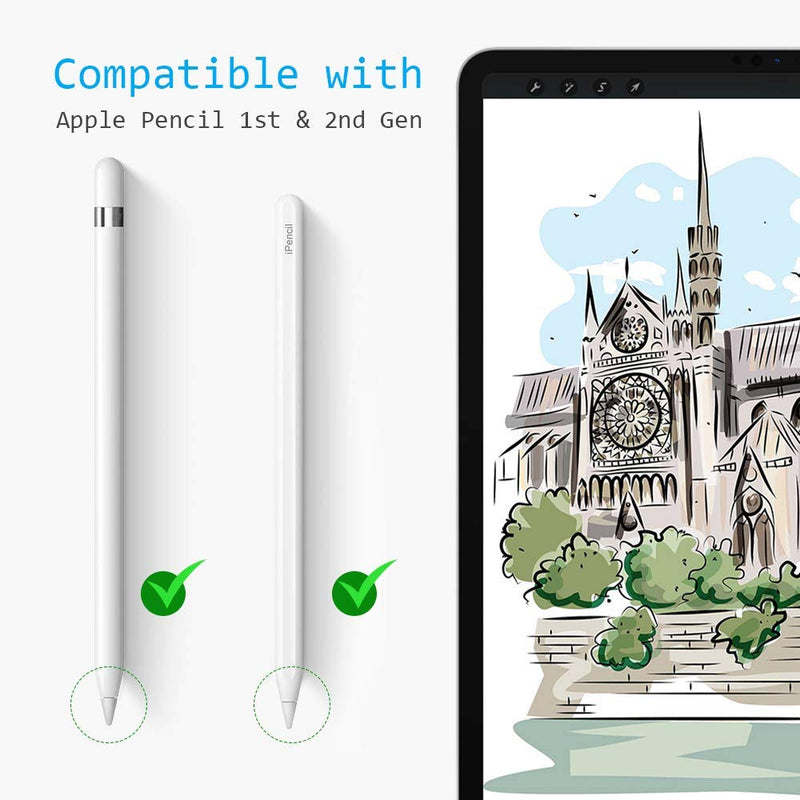 MJKOR [2021 New] Soft Noise Reducing Tip Replacement for Apple Pencil 1st & 2nd Generation (4 PCS) 4 PCS (Model: 2B)