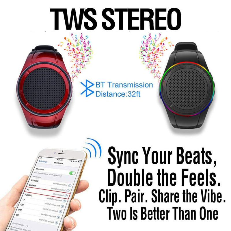 [AUSTRALIA] - Frewico Wearable Portable Waterproof Bluetooth Speaker Watch X10 Clip Speaker MP3 Player Handsfree Clear Call Speakerphone,TWS,SD Card Slot,Selfie for Working, Running, Cycling(Blue) Blue 