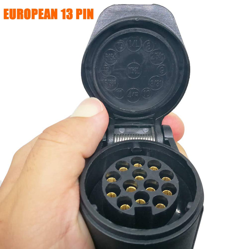 [AUSTRALIA] - US Vehicle 4-Way Flat Adapter to European 13-Pin Round Plug Trailer Light Converter - Plug and Play Design 4 PIN TO 13 PIN 