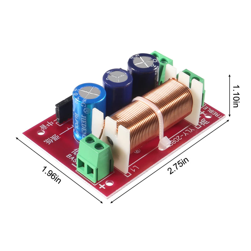 2pcs 400W Adjustable Speaker Crossover 2 Way Treble/Bass 2 Unit Audio Frequency Divider Distributor Filters Updated Version