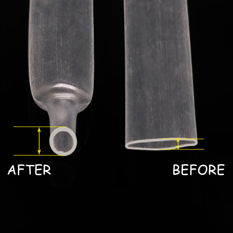 Heat Shrink Tube Set, Waterproof Heat Shrink Connectors in 6 Sizes, Transparent, Ideal for Electrical Insulation and Cable Repairs, Pack of 150