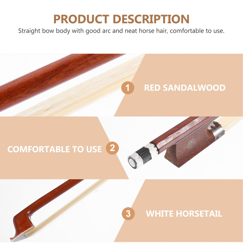 COHEALI 1/2 Violin Bow - Well Balanced Practice Horse Hair Violin Bow Hand Crafted Violin Bow Instrument Accessory 45X2cm