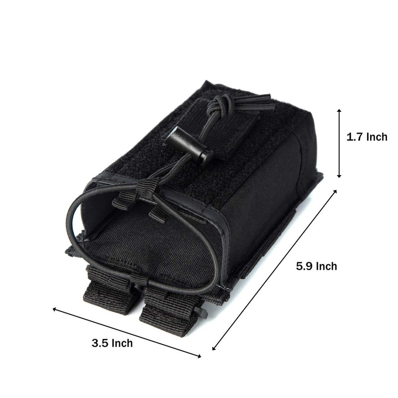 Tactical Radio Holder Radio Holster Molle Radio Pouch Universal Walkie Talkie Holster Molle Radio Holder for Two Ways Walkie Talkie Compatible with Bags/Packs/Duffels 1pack