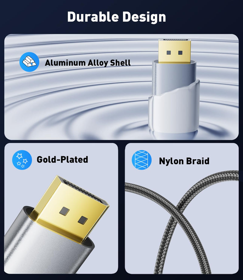 10-Pack Display Port to HDMI 4K Adapter | Braided DP DisplayPort Male to HDMI Female Uni-Directional Converter for PC Dell HP AMD NVIDIA Laptop HDTV Monitor and Other Passive 10 Pack