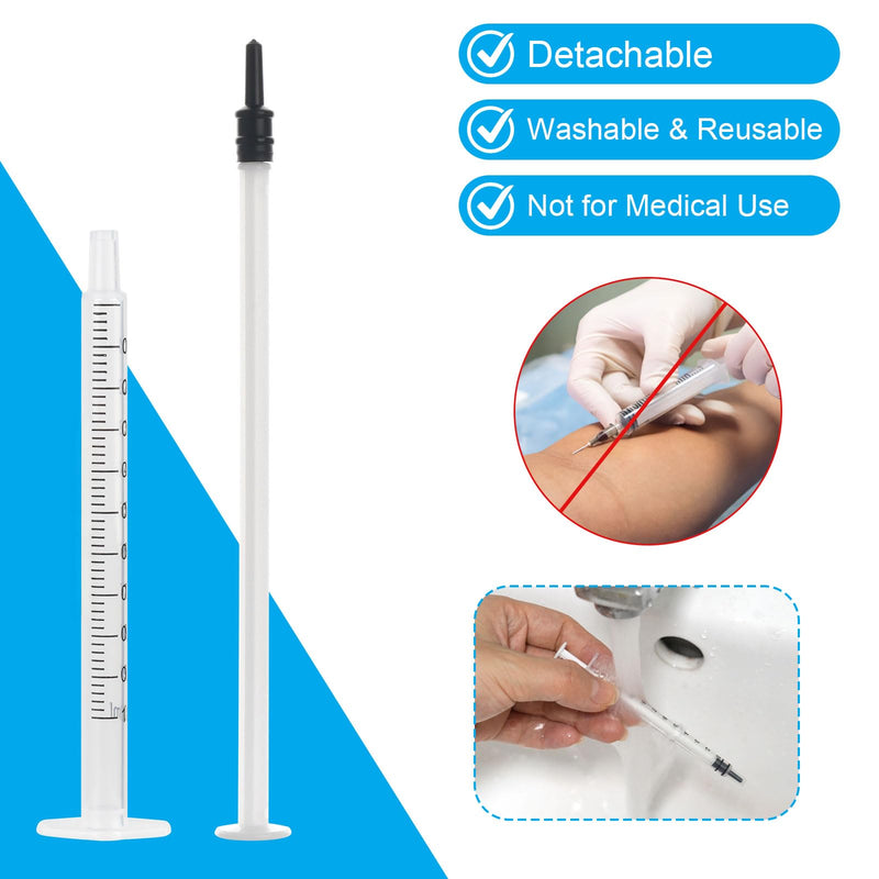 1 ml Syringe, Pack of 20 Reusable Colostrum Syringe, Dosing Syringe Without Needle with Caps, Food Syringe for Small Pet Feeding, Liquid Measure Syringes, Laboratory, Industry 1 ml, 20 pieces