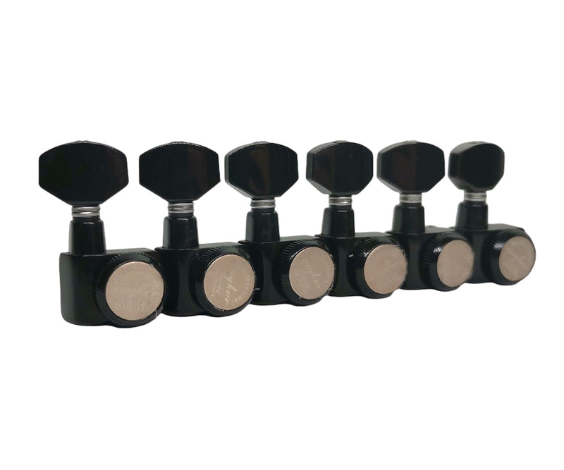 Guyker 6 In-line Guitar Locking Tuners – 1:18 Locking Tuning Key Pegs Tuners – Black