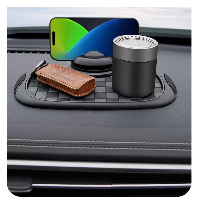 Multifunction Car Anti-Slip Mat Auto Phone Holder Car Dashboard Mat with Phone Holder in Car Auto Non-Slip Car Mats for Phone (Grid Style) Grid style