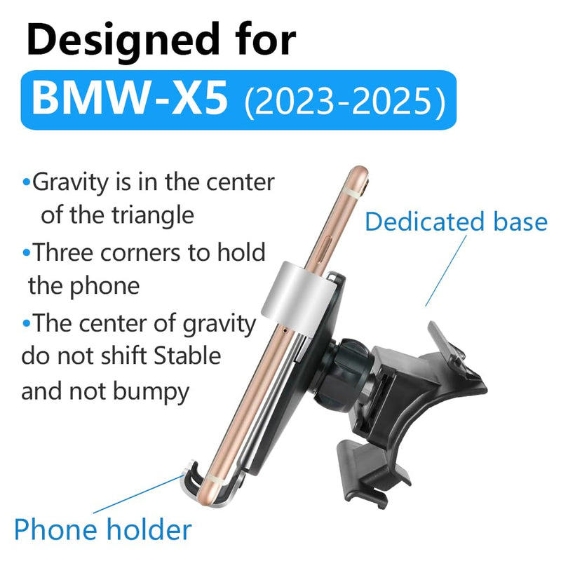 LUNQIN Car Phone Holder for BMW X5 X5M 2024 2025 2026 and X6 X6M 2024-2026 and BMW X7 2023-2026 Auto Interior Accessories Best Cell Phones Mount Cellphone Cradle Charging Navigation Screen Stand for 2024-2026 BMW X5 & 2024-2026 X6 & 2023-2026 X7