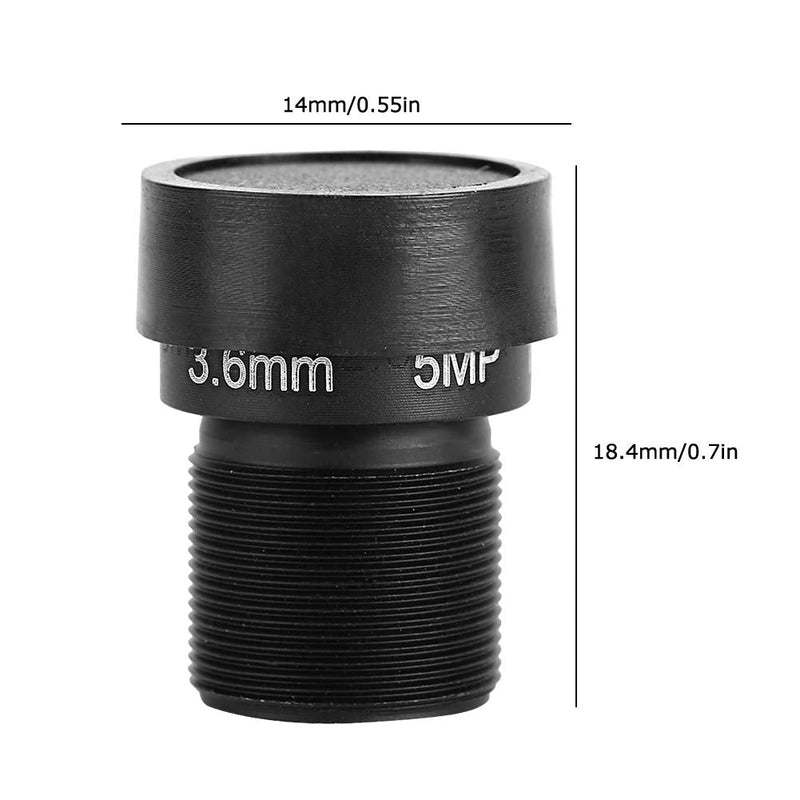 Sonew 3.6mm Surveillance Security Camera CCTV Lens 90 Degree Wide Angle 5MP High Definition Camera Lens Security Replacement Accessories