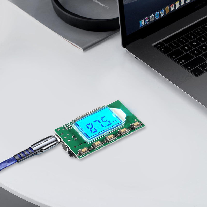 [AUSTRALIA] - 2PCS DC 3V-5V FM Transmitter Module DSP PLL 87-108MHz Stereo Digital Wireless Microphone Board Multi-Function Frequency Modulation with LCD Display Line/USB/Mic Input 