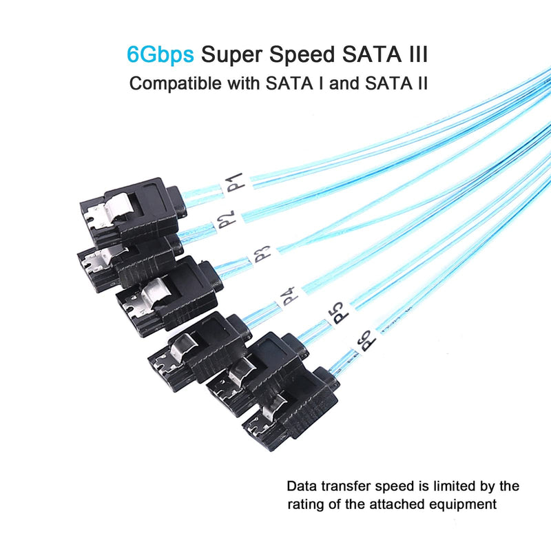 [AUSTRALIA] - SATA-III Cable-1M 6Pcs/Set-6Gbps-SATA Cable Replacement for Bitcoin Computer-Server CD DVD Drives Raid HDD-SSD Data Cable (3.3FT) 3.3FT 1Pack 
