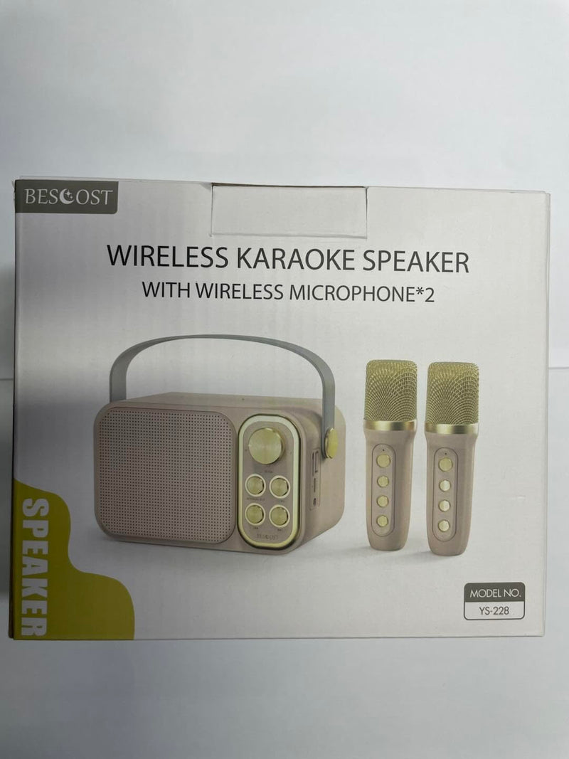 Mini Karaoke Machine for Kids Adults, Portable Bluetooth Speaker with 2 Wireless Microphones, Kids Karaoke Machine for Girls Boys, Toys Birthday Gifts for 3-12+ Years Old Toddler (White)