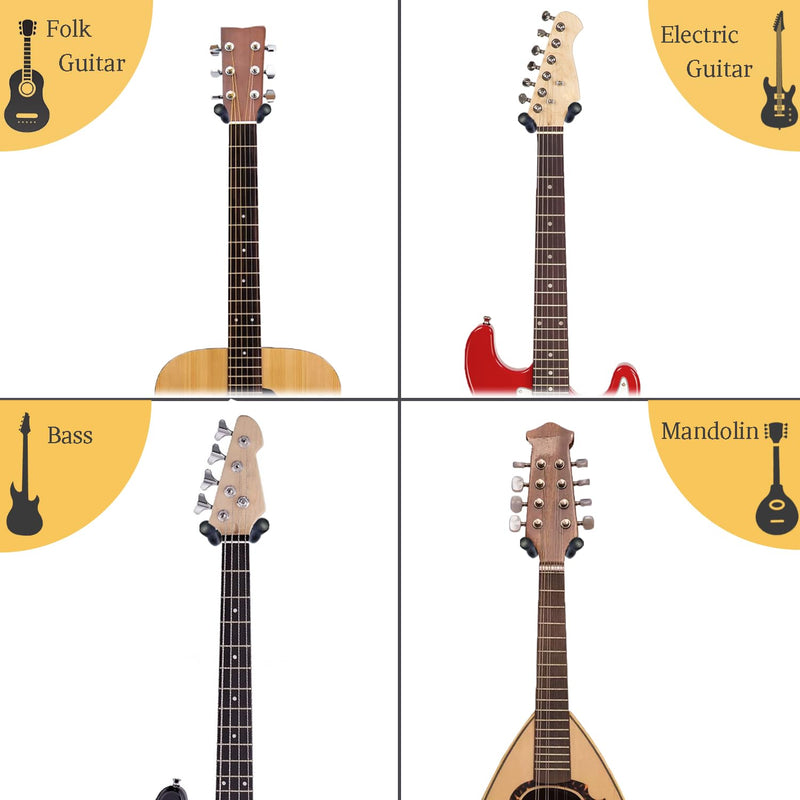 Guitar Wall Mount 2 Pack, Mahogany Wood Guitar Hanger, U-Shaped Guitar Wall Hanger Mount, Guitar Holder Hook Stand Wall for Acoustic, Electric Guitar, Banjo, Bass, Gift for Guitar Player