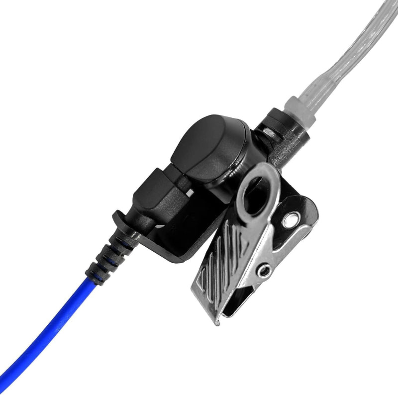 Walkie Talkie Earpiece Acoustic Tube Ear piece Headset with Mic for CP100 CP185 CP200d CLS1110 CLS1410 RDM2070d RDV5100 RDU4100 RDU4160d BPR40 VL50 Radios (Blue) Blue
