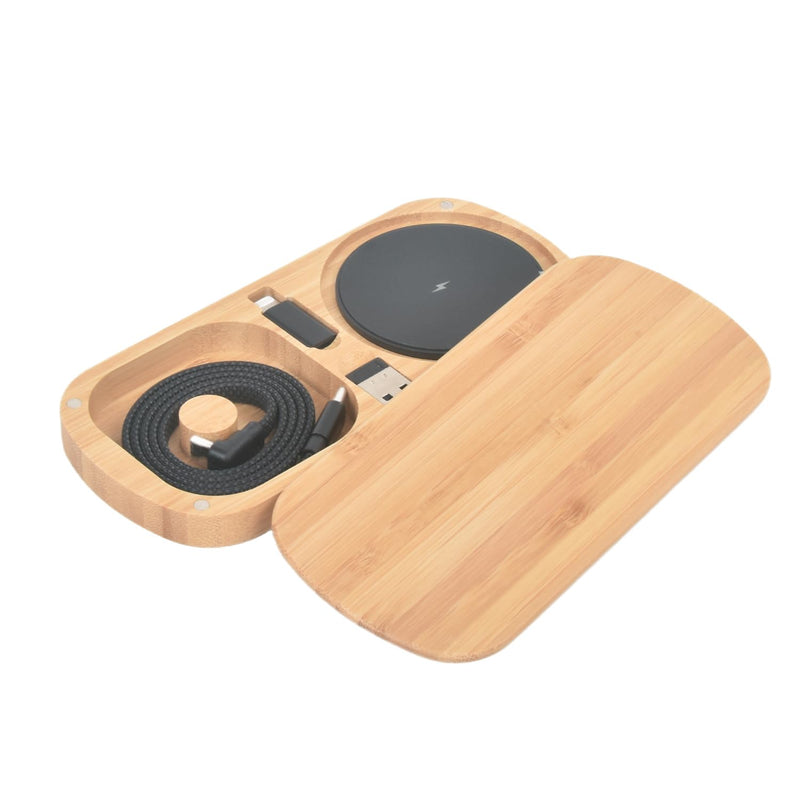 Multi USB Charger Adapter Charging Cable,Type C to USB OTG Converter,USB C to iOS,Portable Box for(6sets, Bamboo)