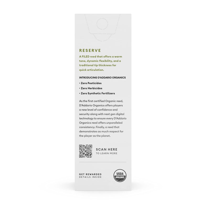 [AUSTRALIA] - D'Addario Reserve Baritone Saxophone Sax First & Only Organic Reed-3.0 Strength, 10 Pack (ODLR0530) Strength 3.0 