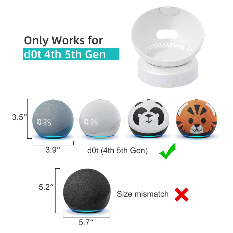 Battery Base for D0/t 4th & 5th Generation Portable D0/t 5TH Gen and Google Nest WiFi Battery Base Stand, Not Including The Speaker (white) white