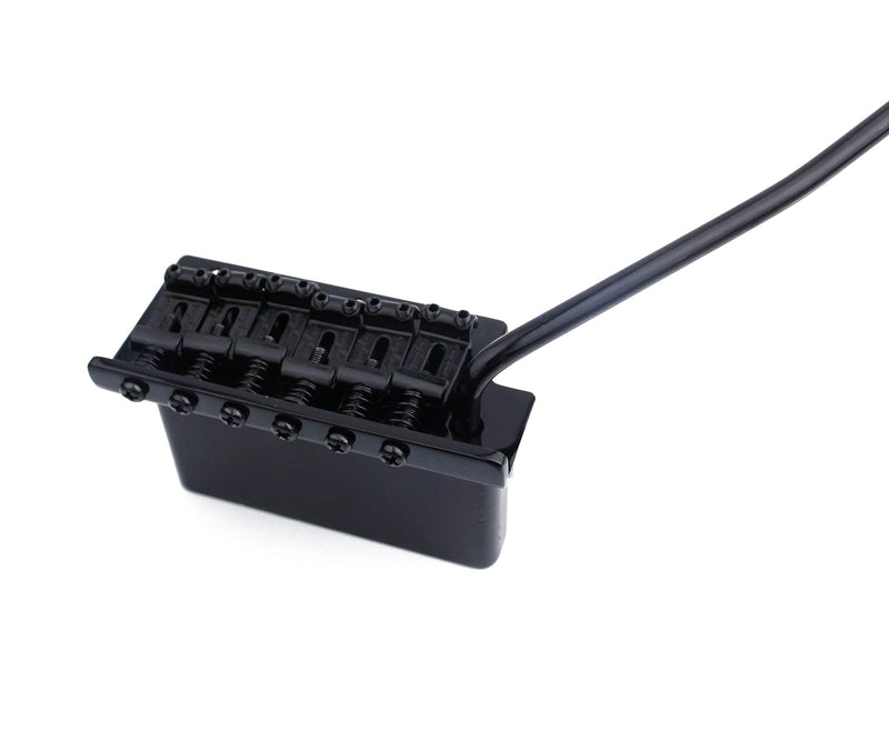 Guyker Tremolo Bridge Vintage Bent Steel Saddles and Zinc Block Compatible with Start ST Electric Guitar (GG-1004, Black) Zinc Block, Black