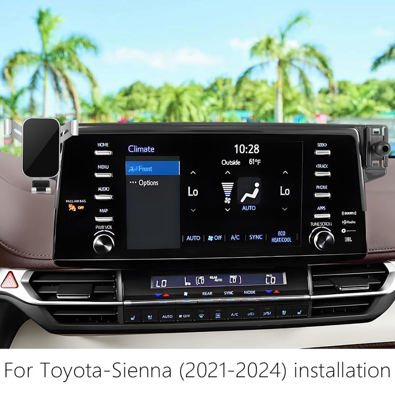 Car Phone Holder for Toyota Sienna 2021 2022 2023 2024 Auto Interior Accessories Best Cell Phones Mount Cellphone Mobile Cradle Charging Navigation GPS Bracket Screen Stand Vehicle Accessory for Toyota Sienna 2021-2024