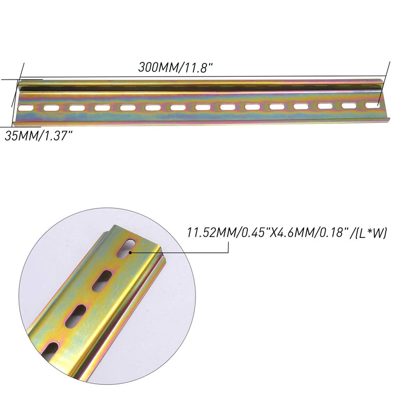 Taiss 3 pieces 30 cm DIN rail high-quality colour steel DIN rail, for distribution cabinet control cabinet, 35 mm wide, 7.5 mm high, 300 mm long, 300 mm / 12 inch G