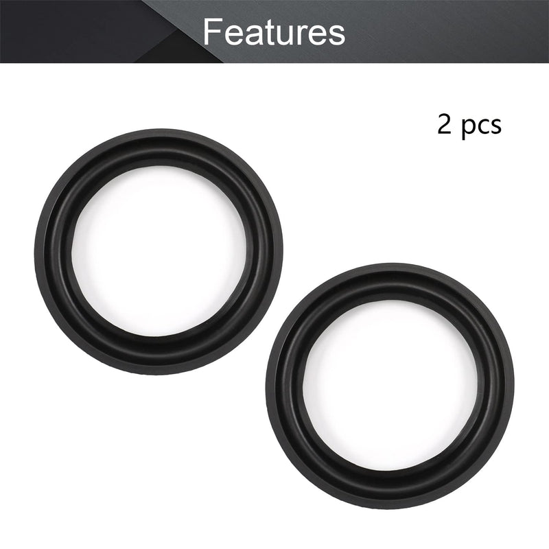 Fielect 6.5 Inch Speaker Rubber Edge Surround Rings Replacement Parts for Speaker Repair or DIY 2pcs 6.5"
