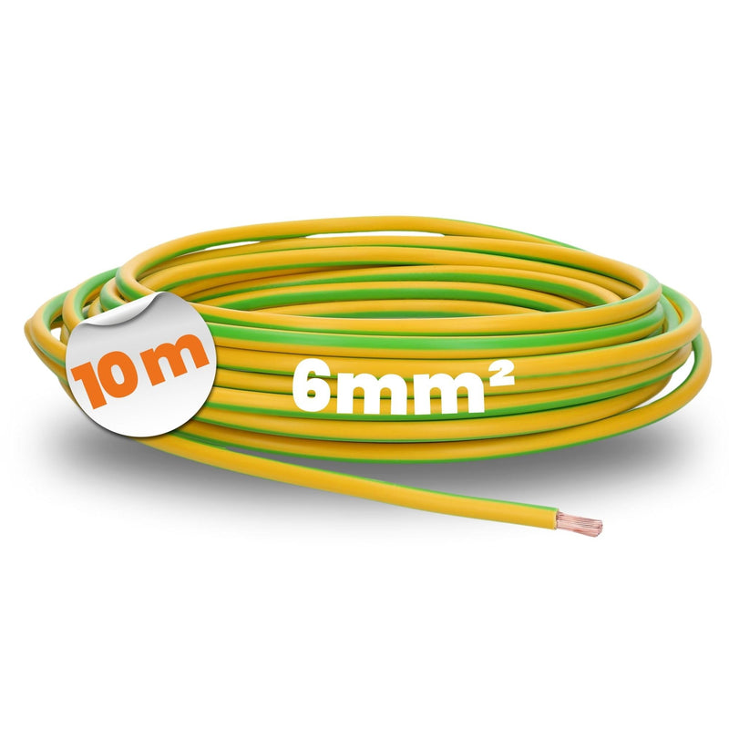 10 m Lapp 4520004 H07V-K 6 mm² Green/Yellow I Wiring Cable I Flexible Flexible PVC Single Core I Stranded 6 mm2 I Wiring green-yellow