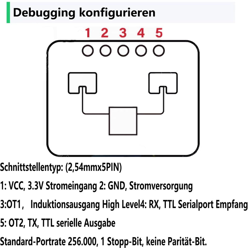 1 x Human Micromotion Detection Millimetre Wave Sensor LD2410C and 24 GHz Frequency Radar Principle Frequency Modulation Continuous Wave (FMCW) Waveform Radar Sensor Module