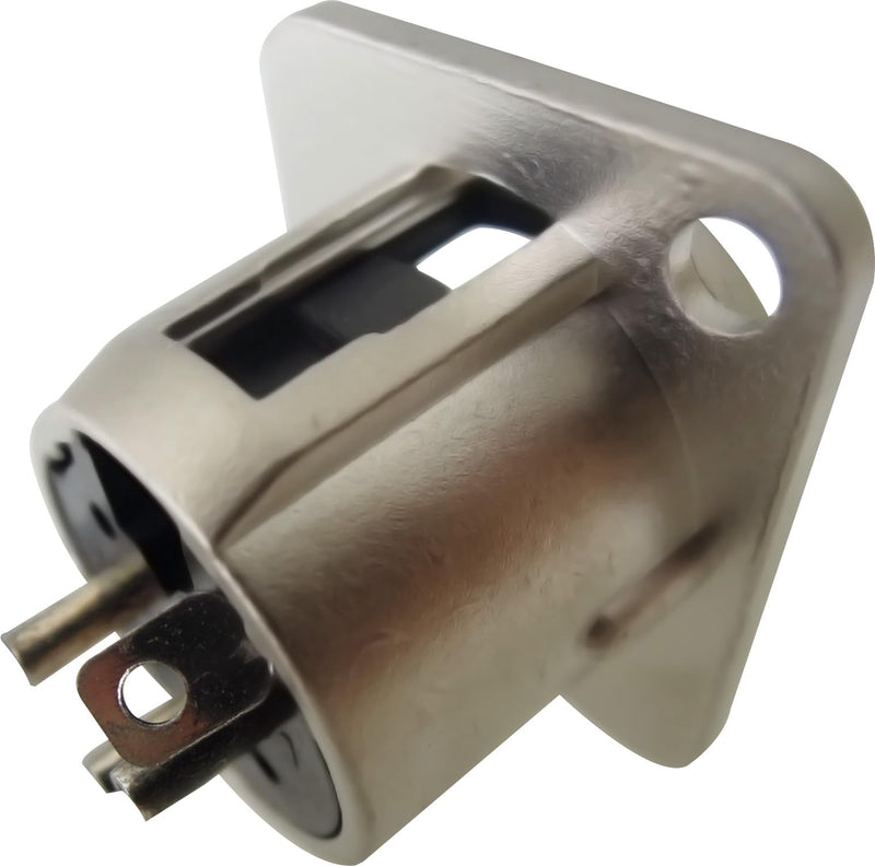RIVIERA XLR Panel Chassis 3pin Male with Fine Chrome-Plated Metal Housing and Silver-Plated Contacts (25 Pack Silver Male) 25 Pack Male Silver