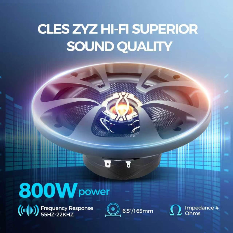 2026 Upgraded 6.5 Inch Car Speakers, 800W Max, 200W RMS, 4 Ohm, 6.5 Speakers Compatible with Universal Fit for Most Cars, 30 Minutes Easy Install - Turn Your Car into a Concert Hall(Pair)